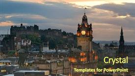  Presentation with view of rotterdam city - Amazing PPT theme having edinburgh city view at night backdrop and a tawny brown colored foreground