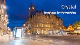  Presentation with dusk - Slides enhanced with edinburgh cityscape at sunset dusk background and a  colored foreground