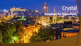  Presentation with cityscape - Slides with edinburgh cityscape from calton hill background and a cobalt blue colored foreground