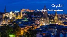  Presentation with hill - Beautiful PPT layouts featuring edinburgh cityscape from calton hill backdrop and a cobalt blue colored foreground