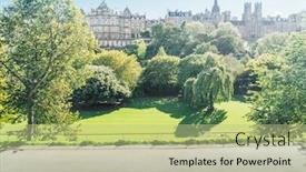  Presentation with princess - Slide deck having edinburgh-scotland-from-princess-street background and a mint green colored foreground