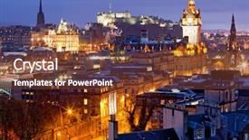  Presentation with scotland - Presentation theme with edinburgh skylines building and castle background and a tawny brown colored foreground