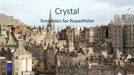  Presentation with scotland - Presentation theme with edinburgh skylines building scotland uk background and a sky blue colored foreground