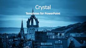  Presentation with united kingdom - Colorful presentation design enhanced with edinburgh st giles' cathedral and rooftop view united kingdom backdrop and a teal colored foreground