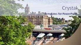 Presentation with station - Presentation theme having edinburgh-uk-aug-9-2012 background and a  colored foreground