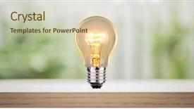  Presentation with bulb - Slide deck consisting of edison - bulb on wood shelf background and a lemonade colored foreground