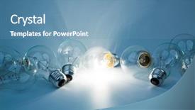  Presentation with lamps - Presentation theme having edison - light bulb lamps background and a teal colored foreground