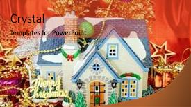  Presentation with christmas card - Beautiful slides featuring editable ornaments - house of christmas card backdrop and a red colored foreground