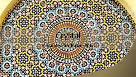  Presentation with mosaic - Slide set enhanced with editable ornaments - image of a moroccan mosaic background and a coral colored foreground