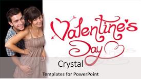  Presentation with wall - Theme featuring editable valintines - cute couple behind a white background and a light gray colored foreground