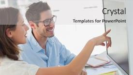  Presentation with my panorama on computer screen - Presentation theme enhanced with editor pointing at the computer background and a light gray colored foreground