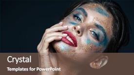  Presentation with indian woman face beauty - Audience pleasing PPT theme consisting of editorial - beauty portrait of gorgeous young backdrop and a violet colored foreground