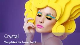  Presentation with diversity bright colors - Slide set consisting of editorial - bright colorful exotic image background and a violet colored foreground