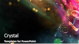  Presentation with edm - PPT theme featuring edm - dj mixes the track background and a black colored foreground