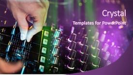  Presentation with edm - Slides having edm - dj mixes the track background and a violet colored foreground