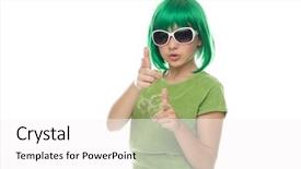  Presentation with green fashion - Colorful PPT theme enhanced with edu - close up young green hair backdrop and a white colored foreground