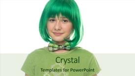  Presentation with pretty girl - PPT theme consisting of korean flag and bullet war background and a coral colored foreground.