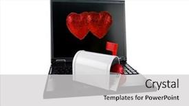  Presentation with edu - Colorful PPT theme enhanced with edu - laptop computer with a mail backdrop and a light gray colored foreground