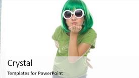  Presentation with edu - Colorful theme enhanced with edu - romantic young girl backdrop and a white colored foreground