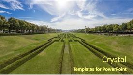  Presentation with park - Amazing slides having eduardo-vii-park-in-lisbon backdrop and a tawny brown colored foreground