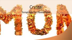  Presentation with autumn leaves falling - Audience pleasing presentation consisting of educa o - alphabet of autumn leaves backdrop and a coral colored foreground