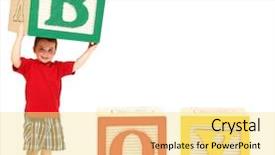  Presentation with old letter - Slides consisting of educa o - colorful alphabet blocks spelling background and a blonde colored foreground