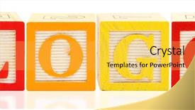  Presentation with alphabet - Slides featuring educa o - colorful alphabet blocks spelling background and a yellow colored foreground