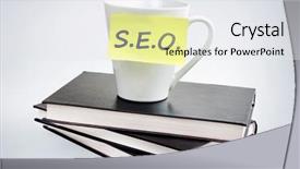  Presentation with grey - Cool new slide set with educa o - s e o word backdrop and a sky blue colored foreground