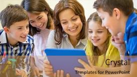  Presentation with technology learning - Slides with educacion - education elementary school learning technology background and a gold colored foreground