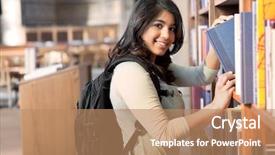  Presentation with library - Amazing slides having educacion - shot of an asian student backdrop and a coral colored foreground