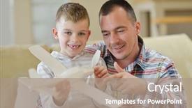  Presentation with catholic father son hoyly spirit - Cool new presentation design with educaiton - father and son assembling airplane backdrop and a coral colored foreground