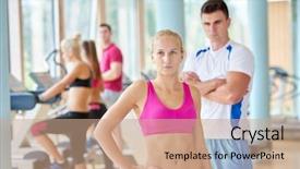  Presentation with young healthy people - Cool new slide set with educaiton - group portrait of healthy backdrop and a  colored foreground