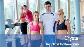  Presentation with young healthy people - Audience pleasing presentation theme consisting of educaiton - group portrait of healthy backdrop and a  colored foreground