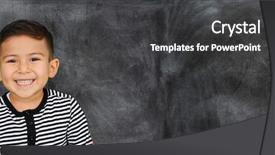  Presentation with chalkboard - Presentation theme enhanced with educaiton - young child who is standing background and a  colored foreground