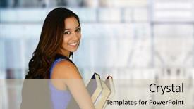  Presentation with college - Amazing slides having educaiton - young college student who is backdrop and a  colored foreground