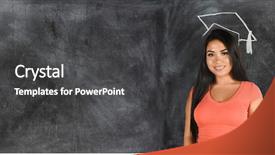  Presentation with class - Cool new slides with educaiton - young college student who is backdrop and a  colored foreground