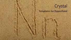  Presentation with beach ball sand dunes - Presentation consisting of educatio n - alphabet letter written on wet background and a coral colored foreground