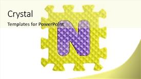  Presentation with puzzle pieces - Presentation theme enhanced with educatio n - alphabet puzzle pieces on white background and a blonde colored foreground