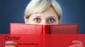  Presentation with wide - Presentation theme with educatio n - young woman look in wide-eyed background and a red colored foreground