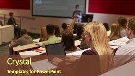  Presentation with adult education - Slides featuring education - adult student using laptop computer background and a tawny brown colored foreground