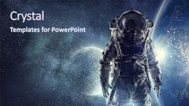  Presentation with adventure - Theme featuring education - adventure of spaceman mixed media background and a ocean colored foreground