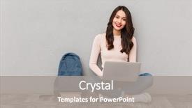  Presentation with lotus - Slide deck enhanced with education - attractive female with beautiful smile background and a gray colored foreground