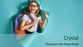  Presentation with education cute - Audience pleasing theme consisting of education - back to school and happy backdrop and a light blue colored foreground