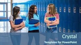  Presentation with high school students - Colorful PPT layouts enhanced with education - candid photo of three junior backdrop and a ocean colored foreground