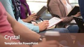  Presentation with taking notes - Cool new slide set with education - close up view of student backdrop and a violet colored foreground