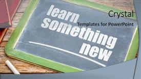  Presentation with learn - Slide deck with continueing education - learn something new advice background and a  colored foreground