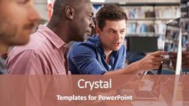  Presentation with learning - Colorful theme enhanced with education - mature male student with tutor backdrop and a coral colored foreground