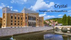  Presentation with bosnia - PPT theme enhanced with bridging education - national library in sarajevo background and a light blue colored foreground