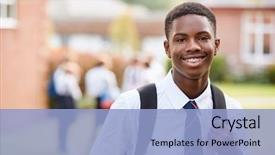  Presentation with teenage - Cool new presentation with education - portrait of male teenage student backdrop and a light blue colored foreground