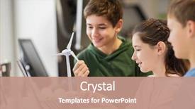  Presentation with education children technology science - Slide deck having education - renewable energy children technology science background and a coral colored foreground